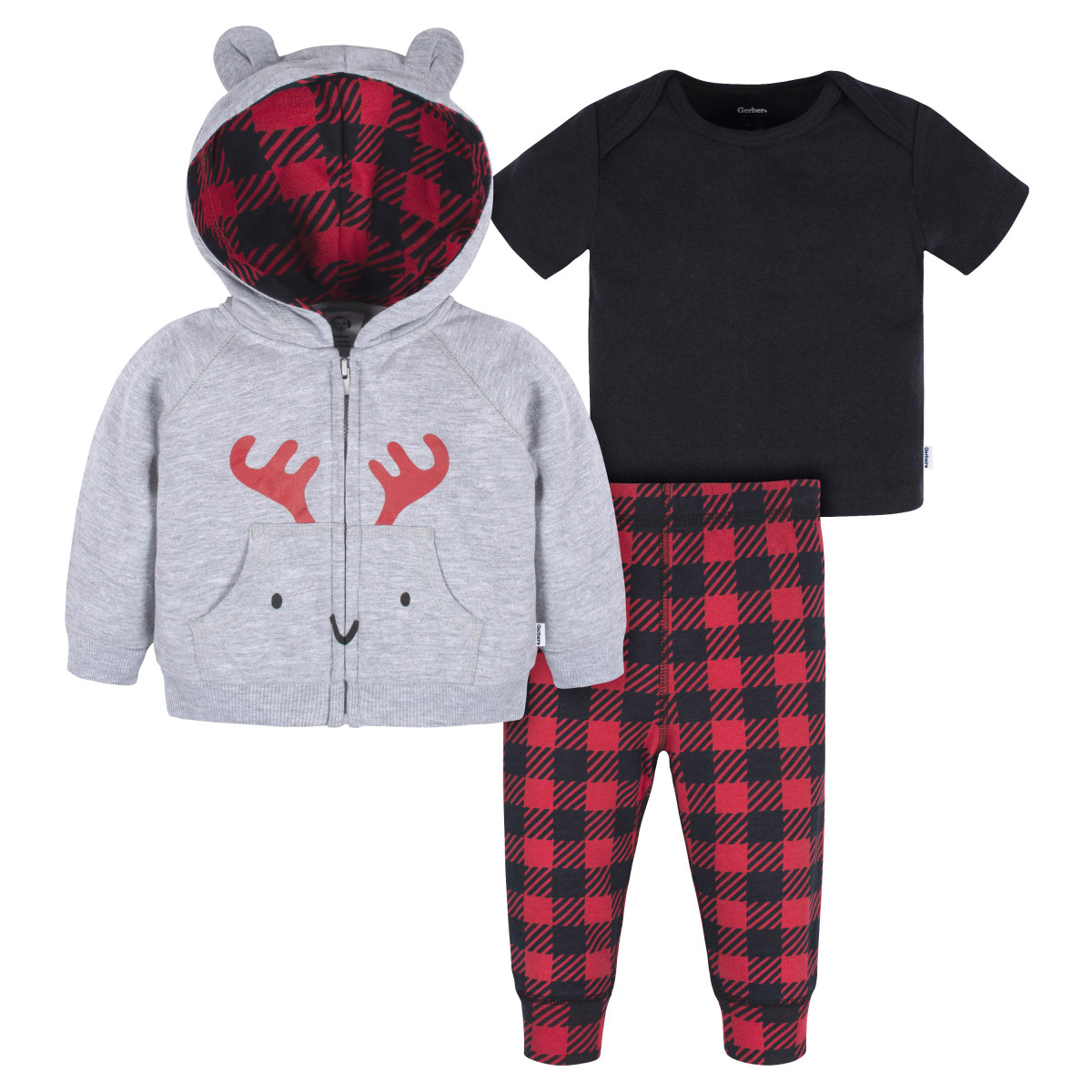 Foto 1 | Conjunto Gerber Bebe 3 Piezas Sudadera Capucha Ropa Invierno