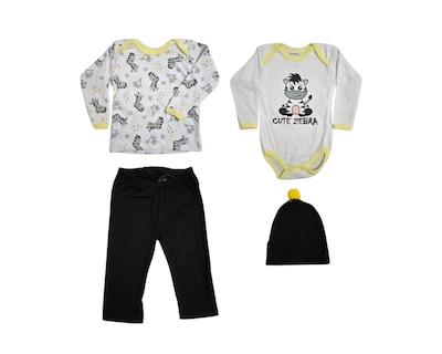 Foto 1 | Conjunto Para Niño Colate Zebra Negro Con Gorro