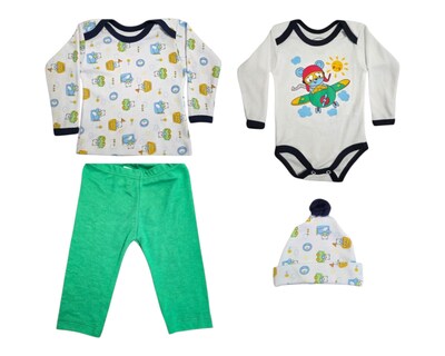 Foto 1 | Conjunto Para Niño Colate Oso Piloto Verde Con Gorro