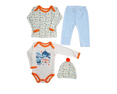 Foto 1 | Conjunto Para Niño Colate Ballenas Azul Cielo Con Gorro