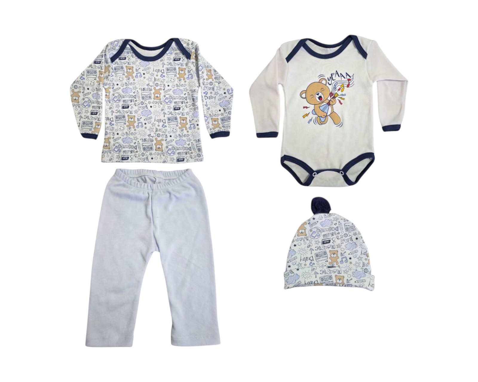 Foto 1 | Conjunto Para Niño Colate Oso Guitarrista Azul Cielo Con Gorro