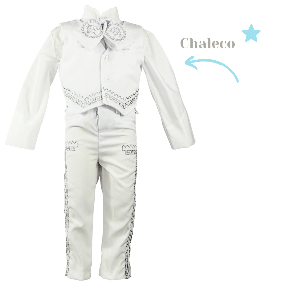 Foto 3 pulgar | Bautizo Traje Charro Niño + Kit Vela Bebé Charro Blanco