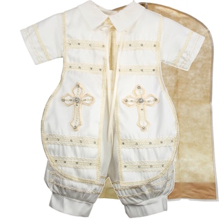 Foto 3 | Traje Ropon Bautizo Niño + Kit Vela Trajecito Bebé Ivan Beige