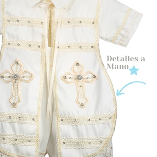 Foto 4 | Traje Ropon Bautizo Niño + Kit Vela Trajecito Bebé Ivan Beige