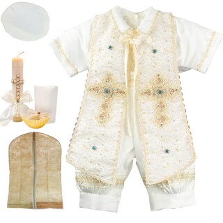 Foto 1 | Traje Ropon Bautizo Niño + Kit Vela Trajecito Bebé Mateo Beige