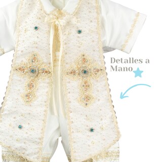 Foto 3 | Traje Ropon Bautizo Niño + Kit Vela Trajecito Bebé Mateo Beige