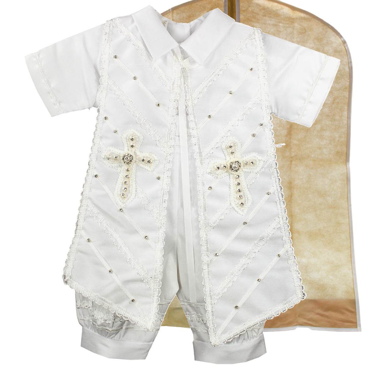Foto 4 pulgar | Traje Ropon Bautizo Niño + Kit Vela Trajecito Bebé Vaticano