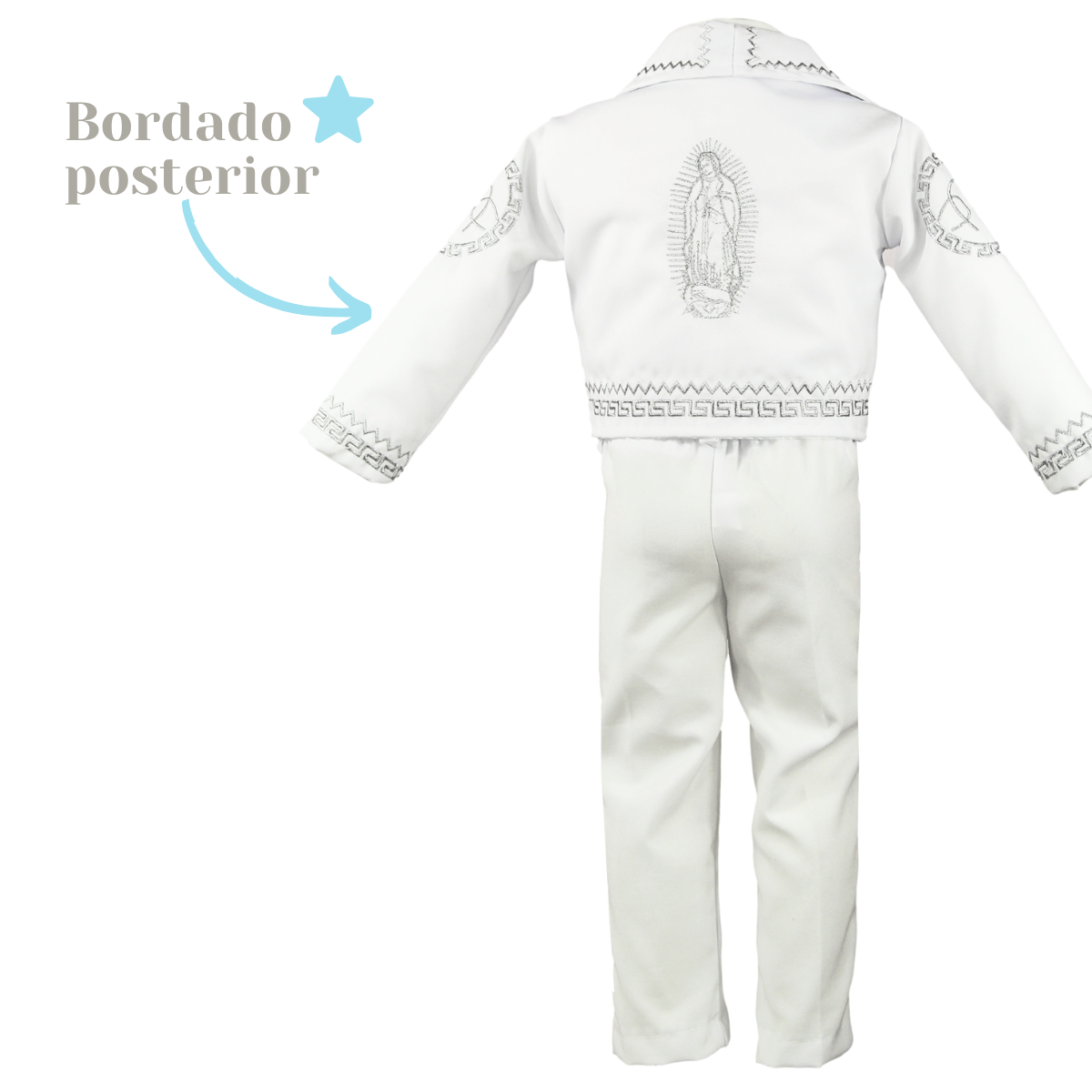 Foto 4 pulgar | Bautizo Charro Traje Niño + Kit Vela + Botas Bebé Blanco