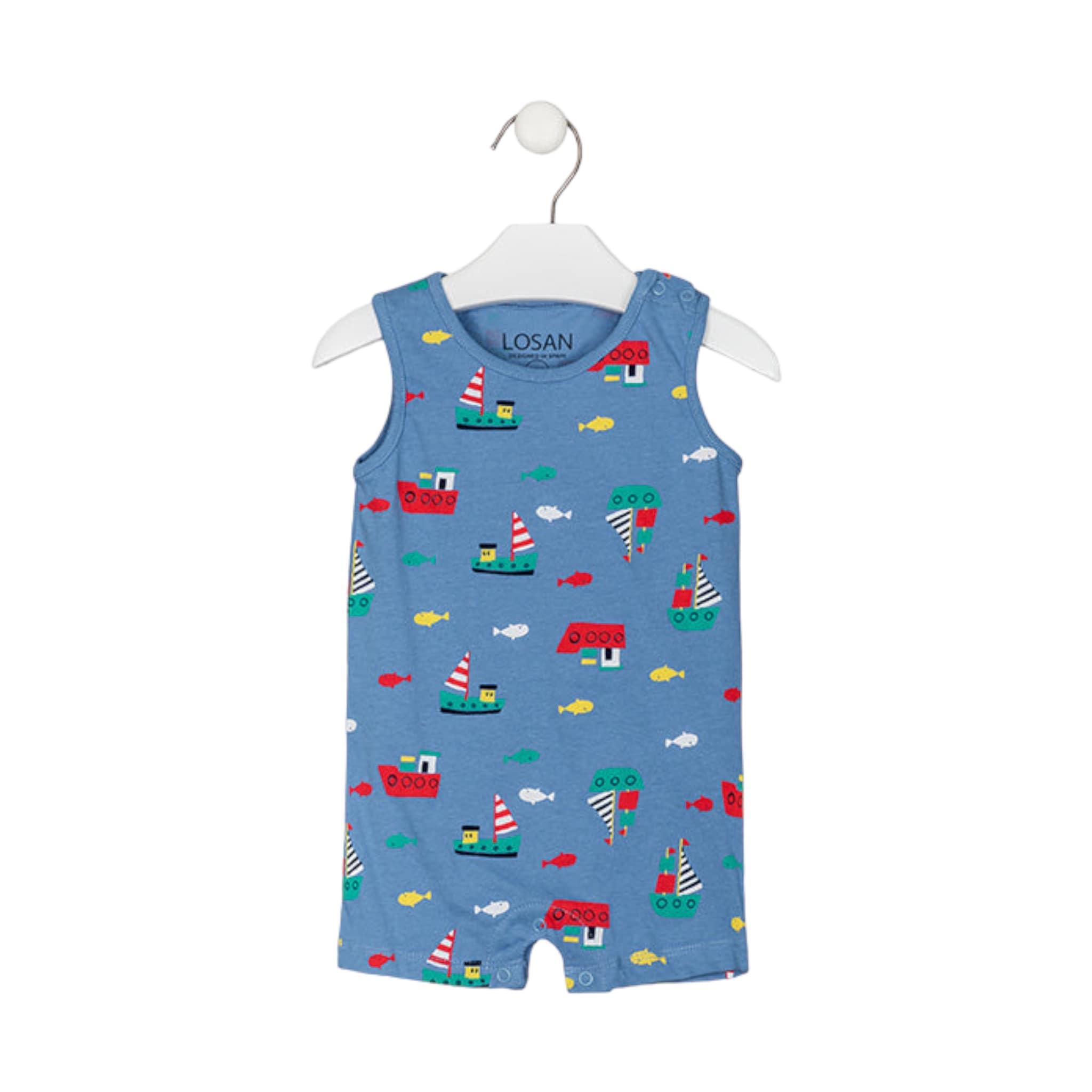 Pañalero Estampado Barcos Losan color Azul para Bebé Niño $499