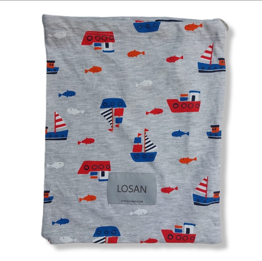 Foto 4 pulgar | Pañalero Estampado Barcos Losan Color Gris Para Bebé Niño