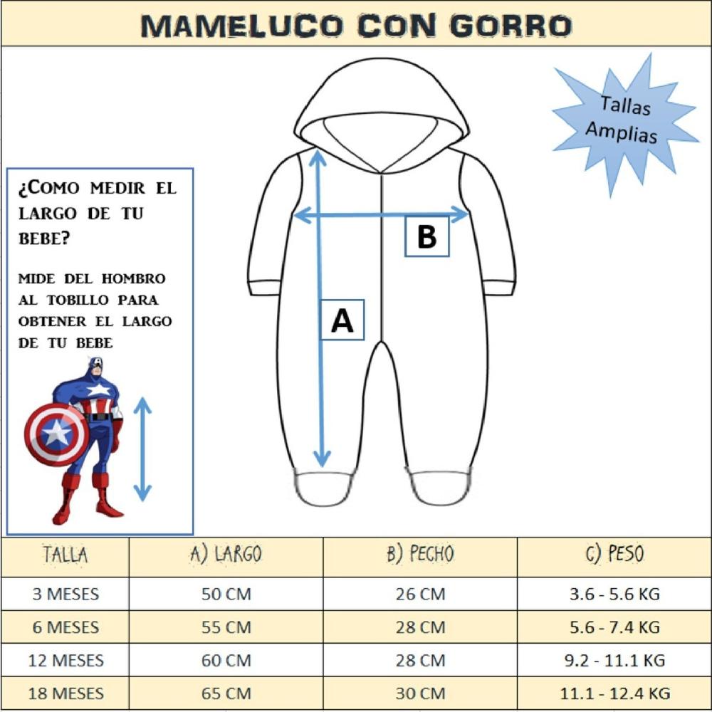 Foto 3 | Mameluco Marvel MP1818-18 Multicolor con Gorro Bordado para Bebé