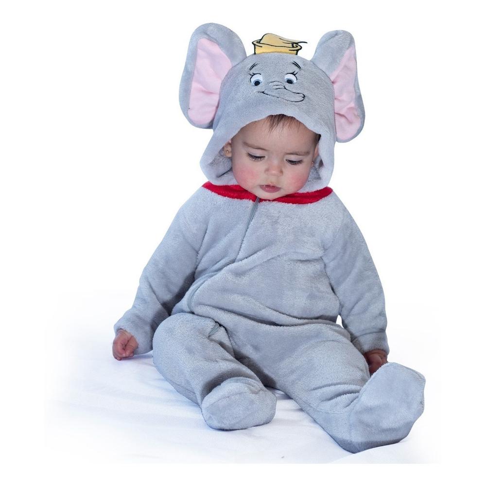 Foto 4 pulgar | Mameluco Disney 2385-18 Gris Dumbo con Gorro Bordado