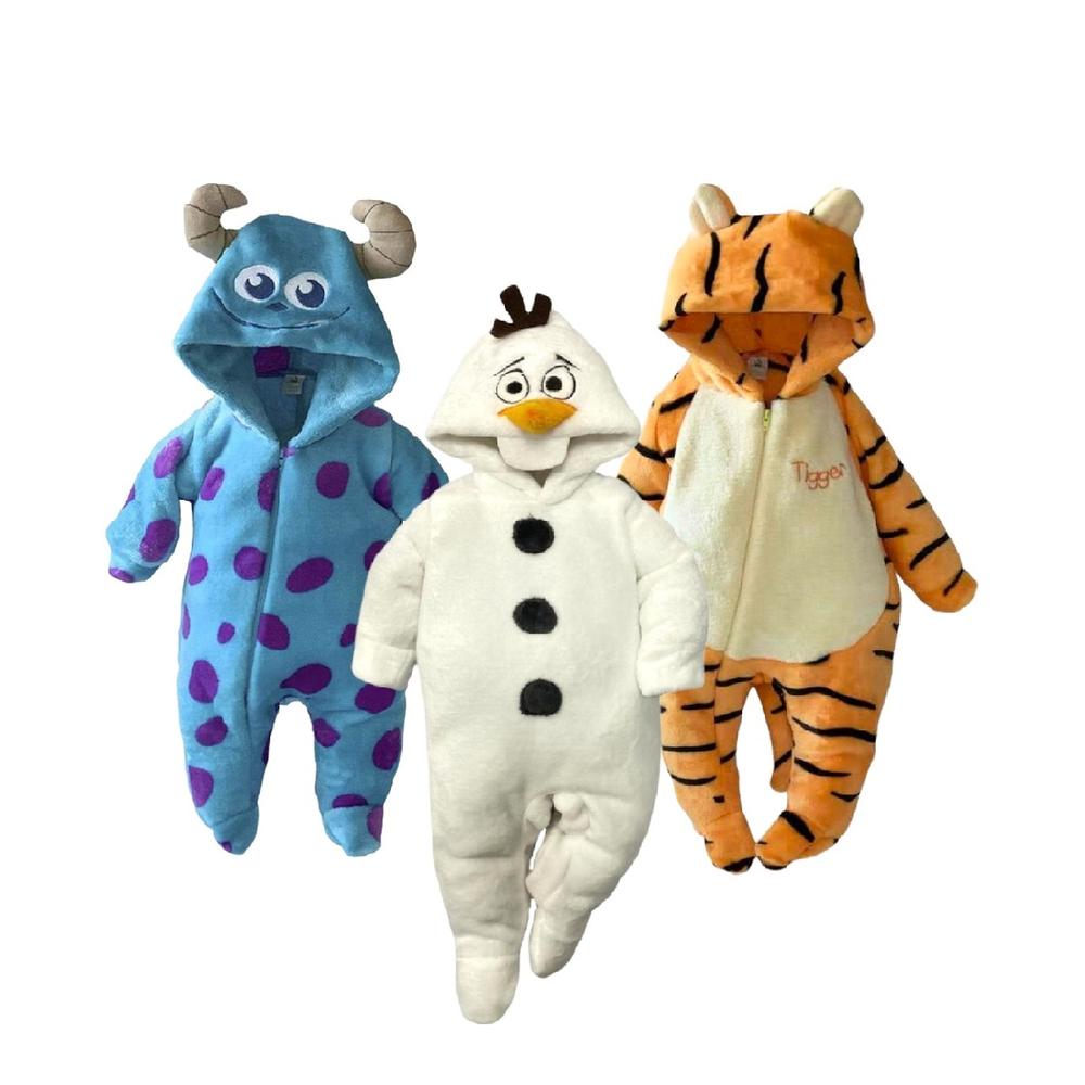 Foto 2 pulgar | Kit 3 Mamelucos Disney Sulley + Olaf + Tigger