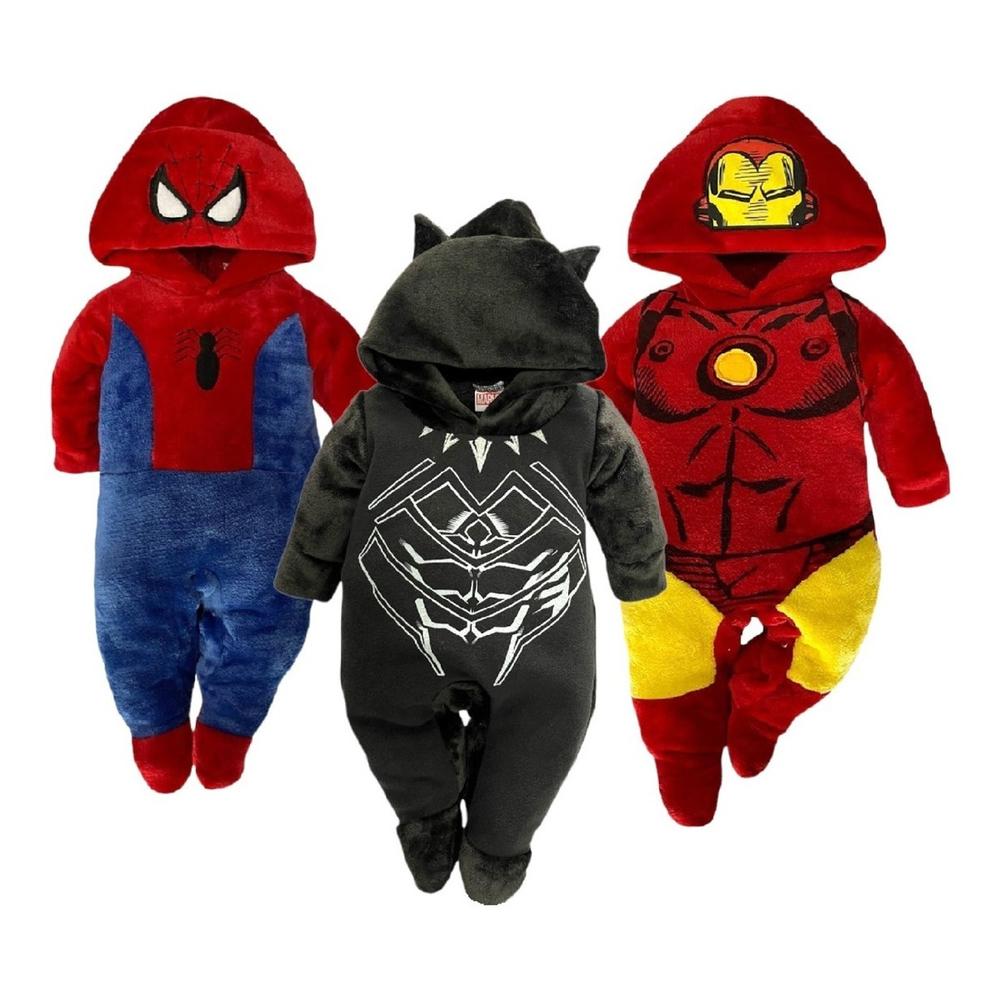 Kit Mamelucos Marvel C581-18 Multicolor 3 Piezas Spider-Man/Black Panther/Iron Man $1,639