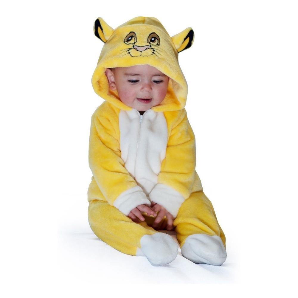 Mameluco con Gorro Bordado Disney Simba Amarillo para Bebé