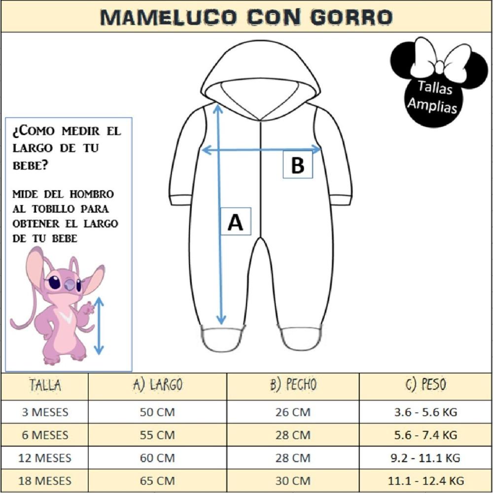 Foto 6 pulgar | Mameluco con Gorro Disney DB2382-18 Stitch Azul