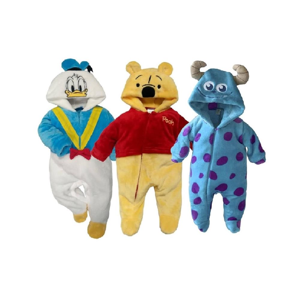 Foto 2 pulgar | Kit Mamelucos Disney B412-18 Multicolor 3 Piezas Donald/Pooh/Sulley