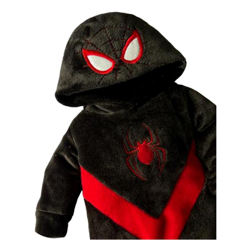 Foto 3 pulgar | Mameluco Marvel 1821-18 Negro Miles Morales con Gorro Bordado