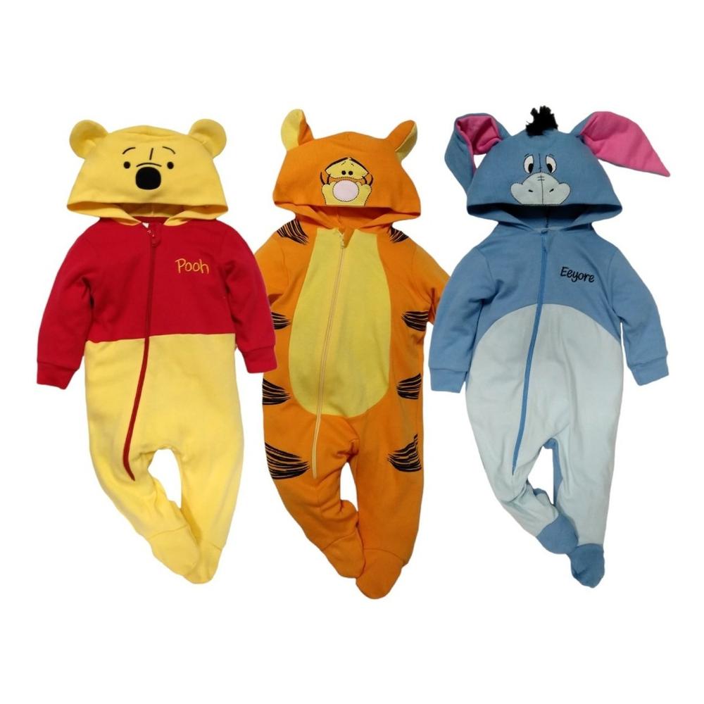 Foto 1 | Kit 3 Mamelucos Algodón Disney Pooh + Tigger + Eeyore