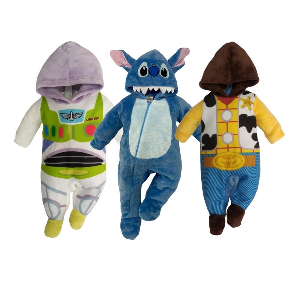 Mamelucos Disney Buzz Woody y Stitch 3 Piezas