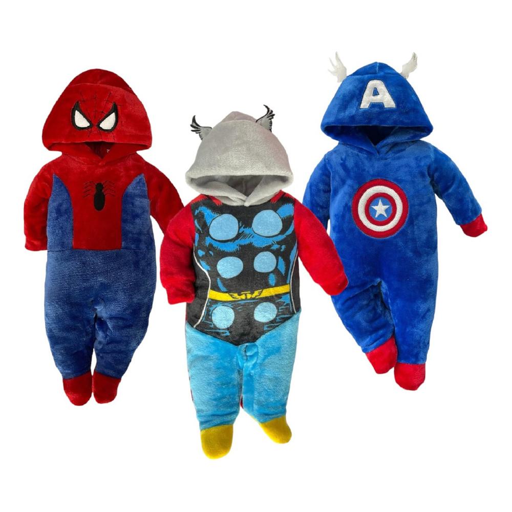 Mamelucos Spiderman/Thor/Capitán América para Bebé 3 Piezas