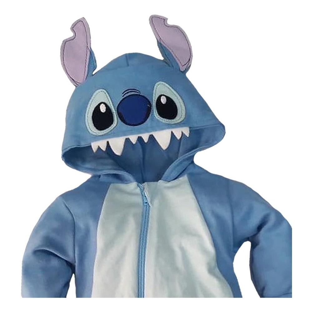 Foto 4 pulgar | Mameluco de Algodón Disney Stitch con Gorro Bordado color Azul