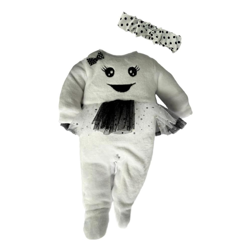 Mameluco con Gorro Bordado Baby Kisses Halloween Blanco