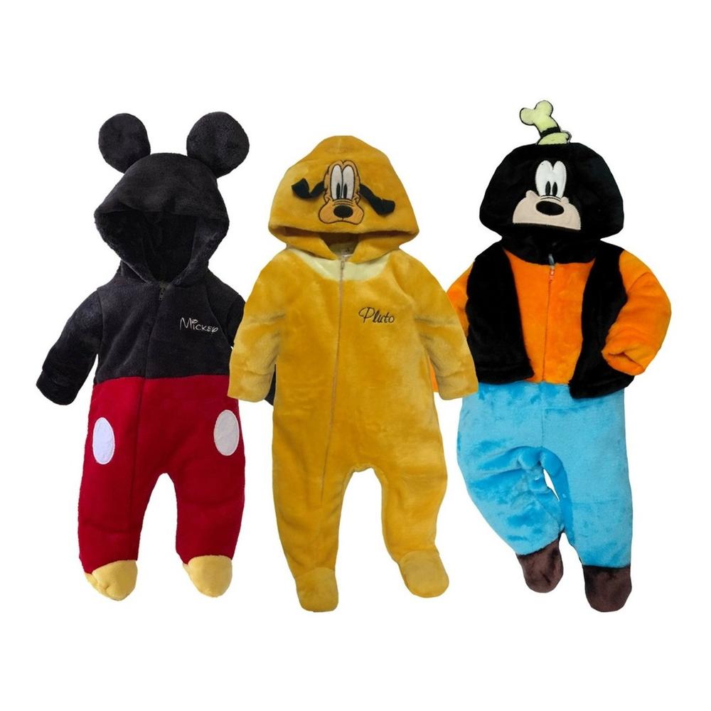 Kit de 3 Mamelucos Disney Mickey, Goofy, Pluto para Niño