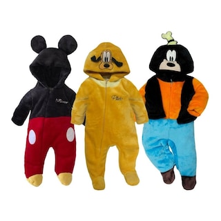 Foto 1 | Kit de 3 Mamelucos Disney Mickey, Goofy, Pluto para Niño