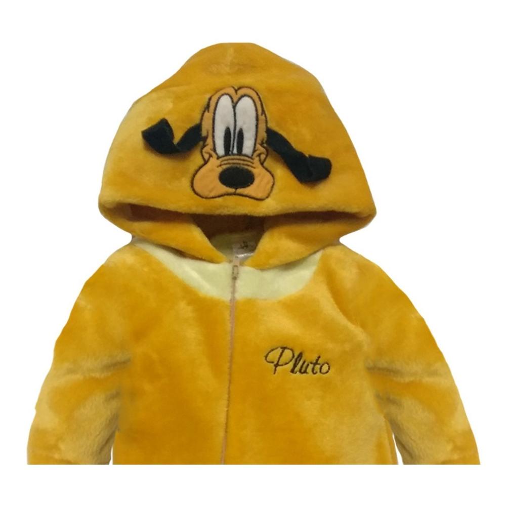 Foto 6 pulgar | Mameluco con Gorro Bordado Disney Pluto Beige