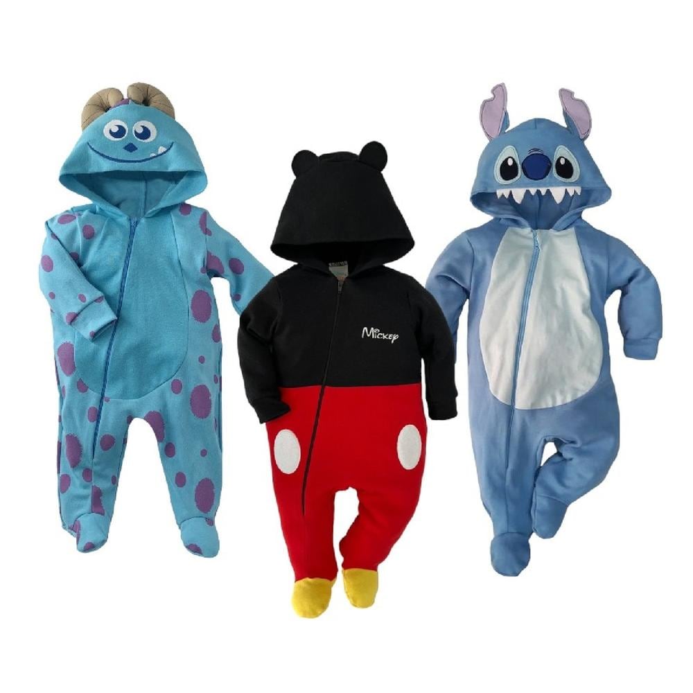 Kit de 3 Mamelucos Disney Sulley, Mickey Mouse, Stitch Multicolor $789