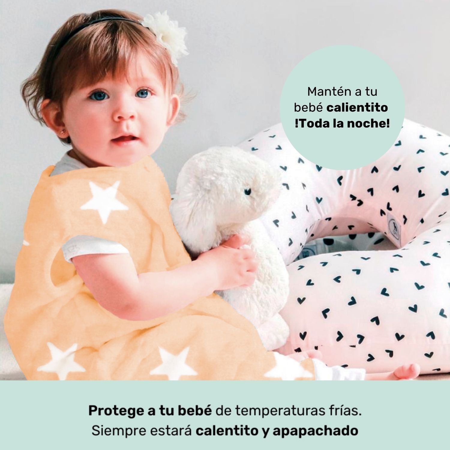 Foto 5 | Nap Saquito Para Dormir Para Bebés Con Abertura Para Pies - Estrellas Peach