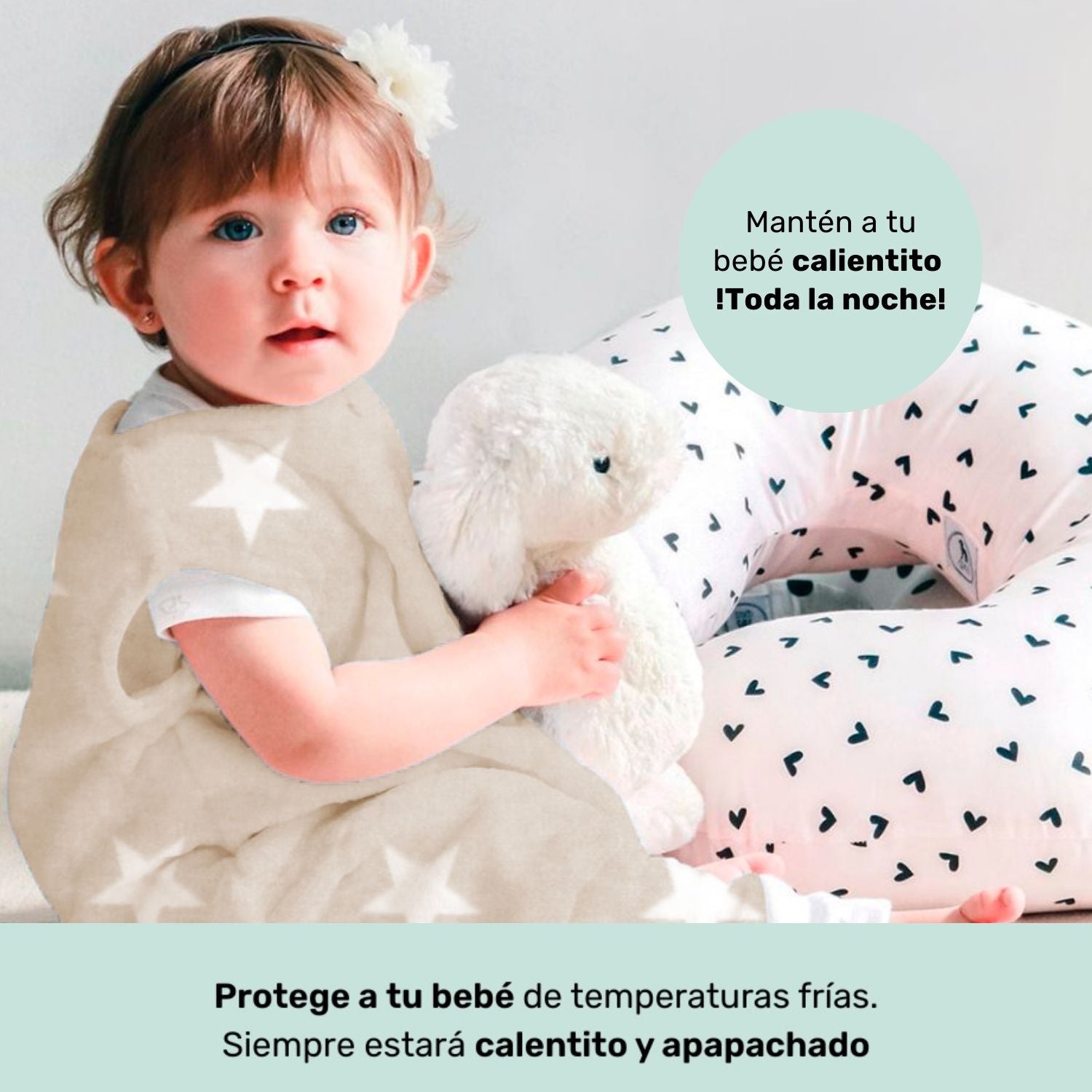 Foto 5 pulgar | Nap Saquito Para Dormir Para Bebés Con Abertura Para Pies - Estrellas Beige