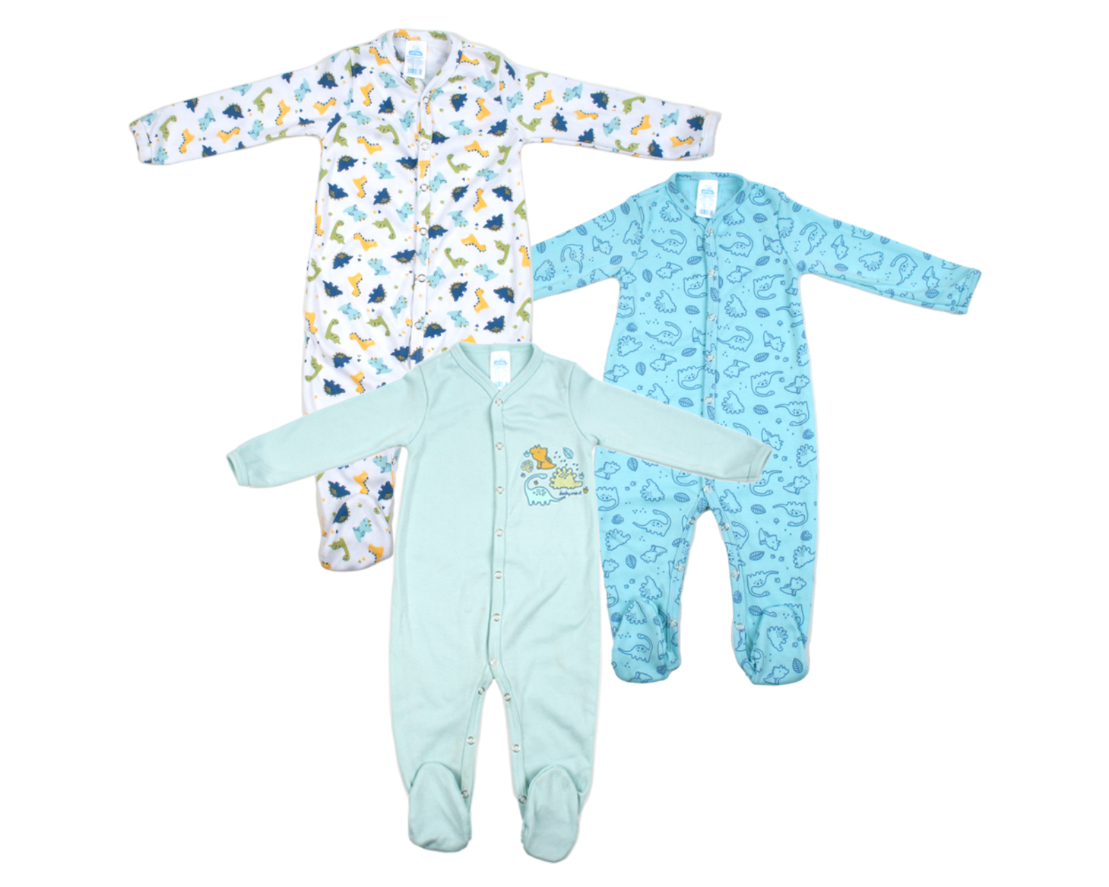 Foto 2 pulgar | Set De Mamelucos Con Pies Baby Mink (3 Piezas) Azul