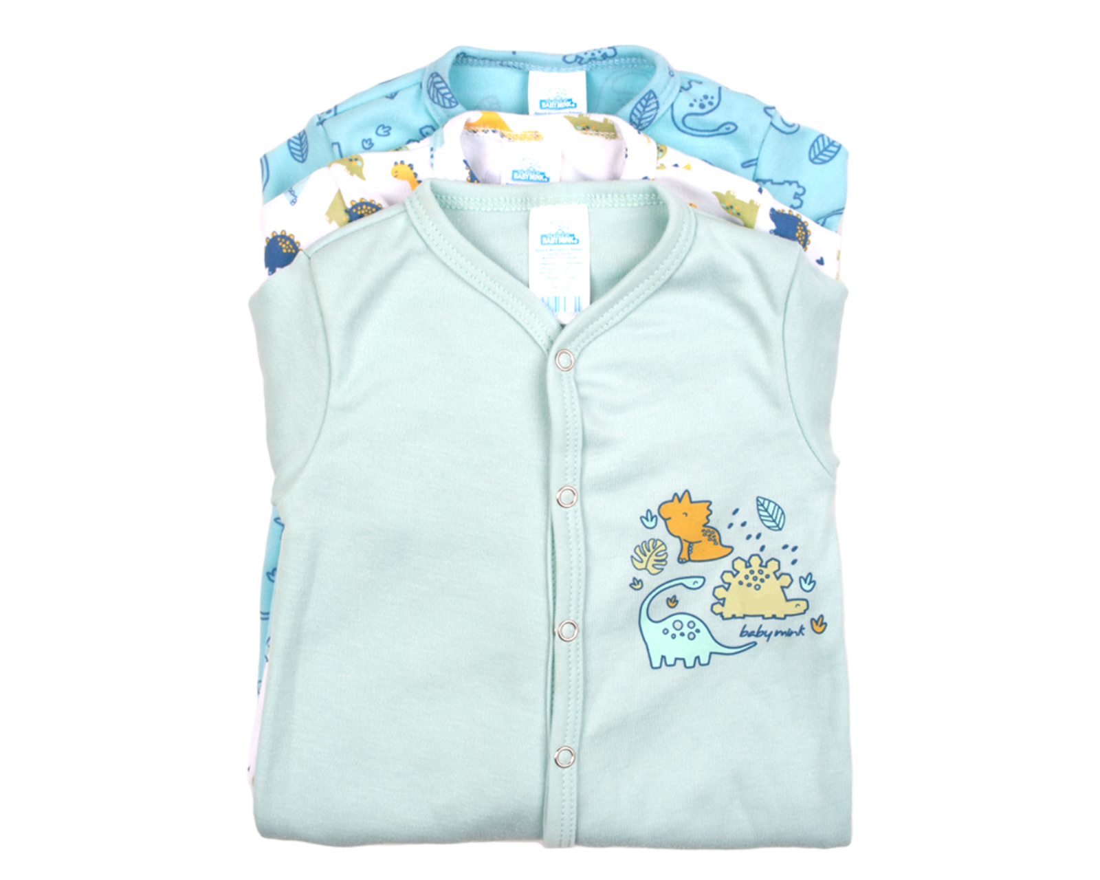 Foto 4 pulgar | Set De Mamelucos Con Pies Baby Mink (3 Piezas) Azul