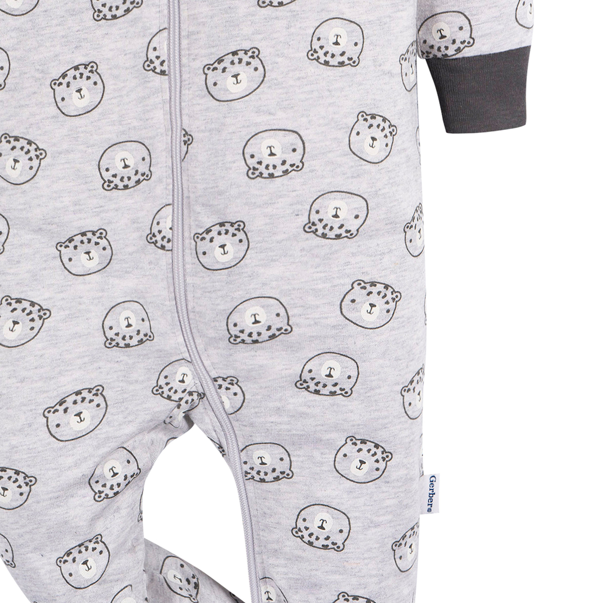 Foto 4 | Mameluco Gerber Essentials Gris Bebé Algodón Ropa Dormir