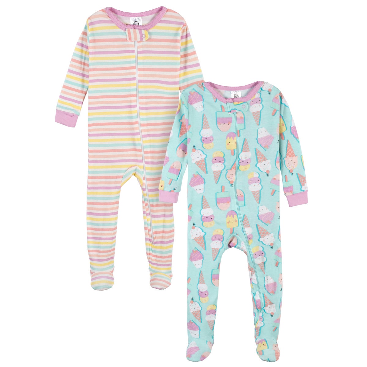 Mameluco Gerber Pack 2 Algodón Con Pies Ropa Dormir Bebé $599