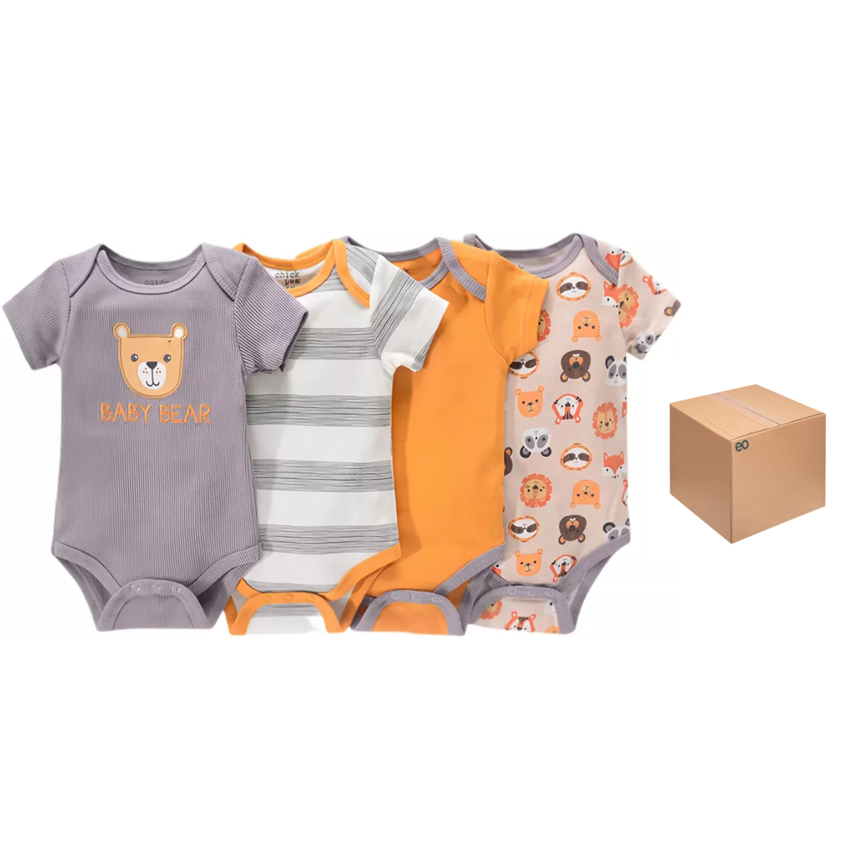 Pañaleros 4 Piezas De Manga Corta 9 Meses Eo Safe Imports Esi-21212 Multicolor