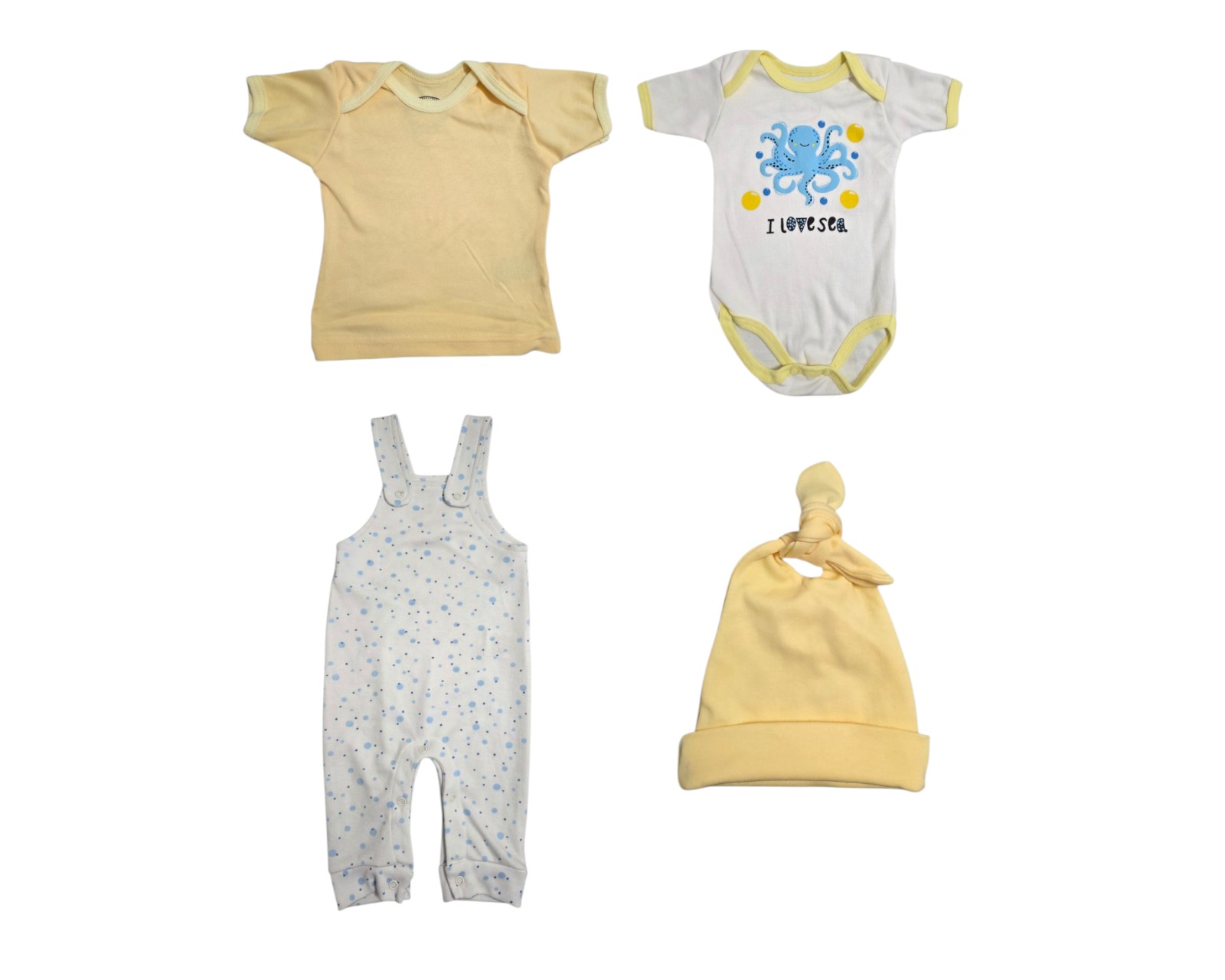 Foto 1 | Conjunto Para Niño Colate Pulpo Amarillo Con Overol