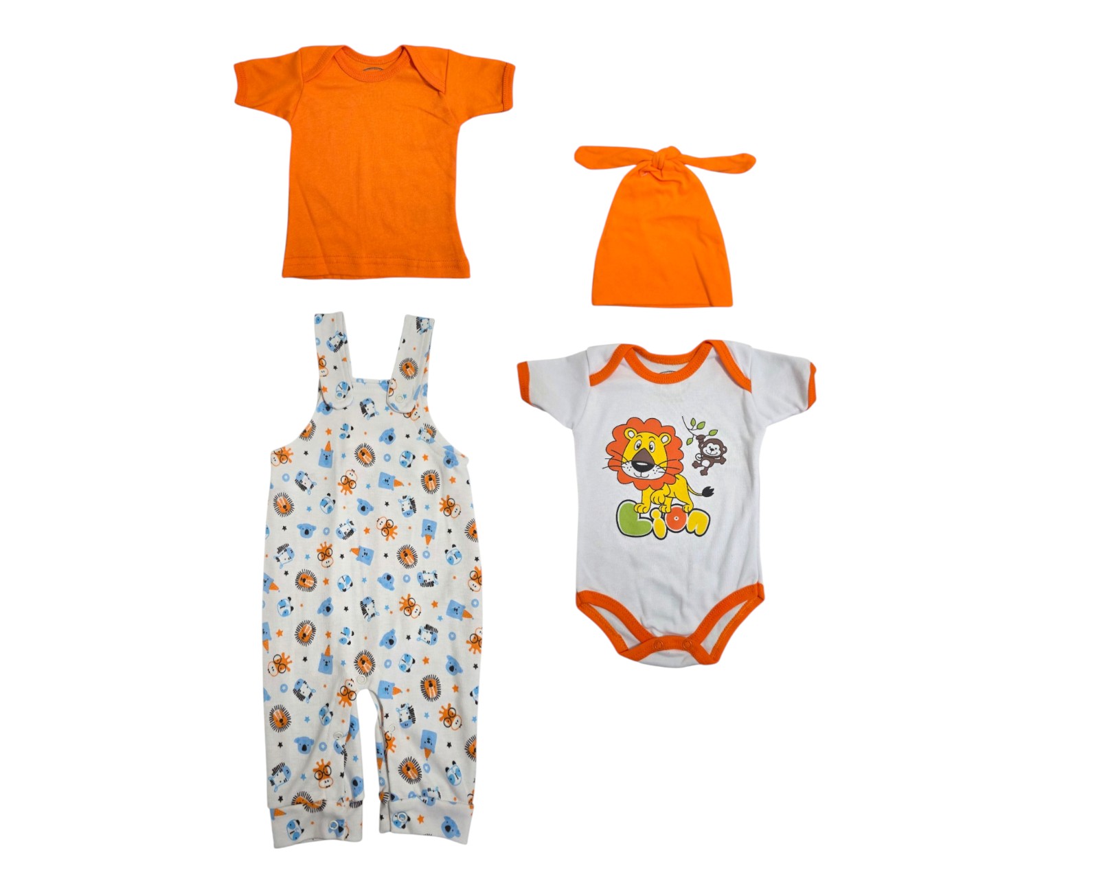 Conjunto Para Niño Colate Selva Naranja Con Overol
