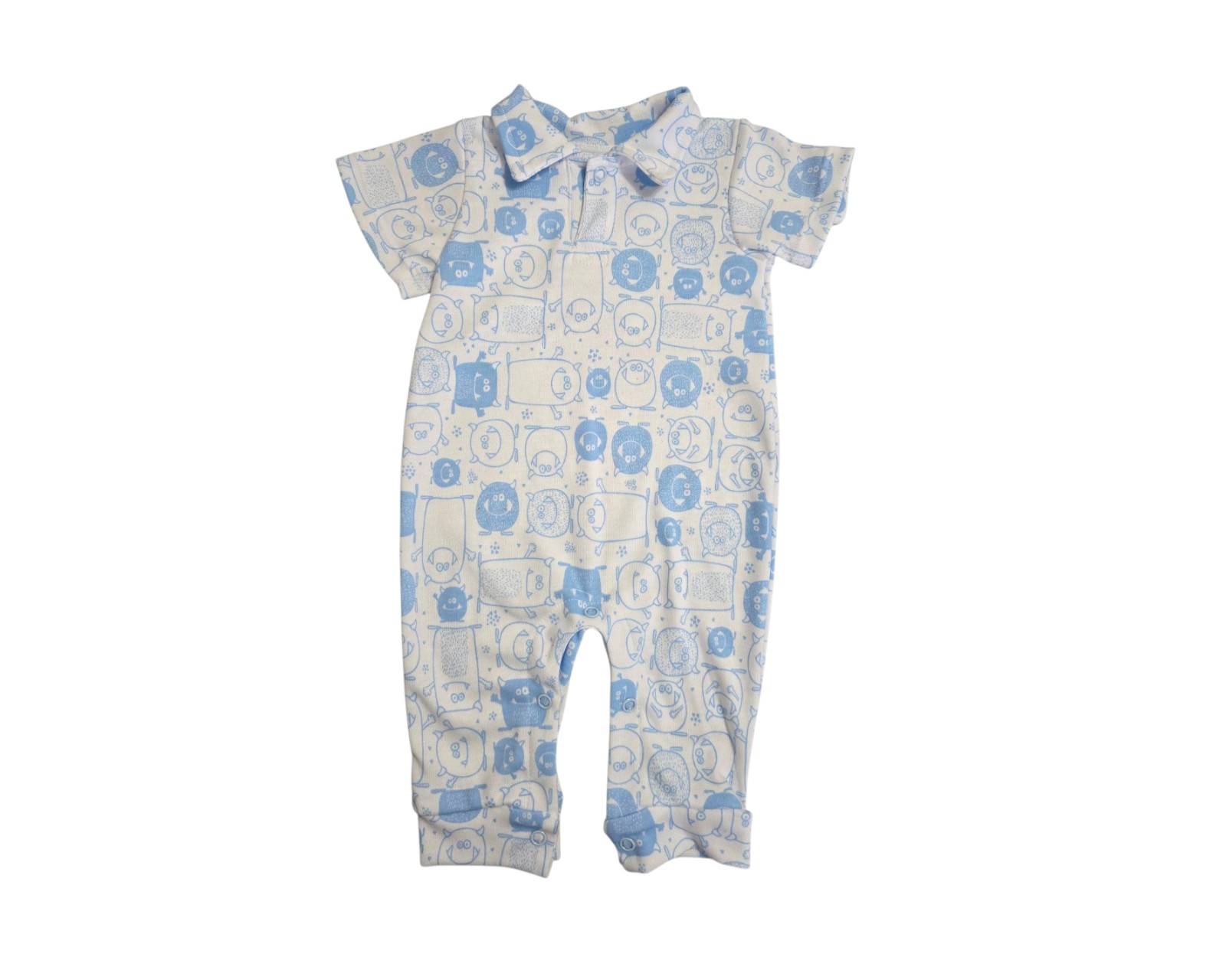 Foto 4 pulgar | Conjunto Para Niño Colate Monstruos Azul Cuello Polo