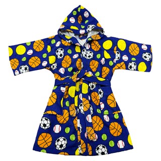 Foto 1 | Bata De Baño Infantil Con Gorro Azul Futbol 4-6