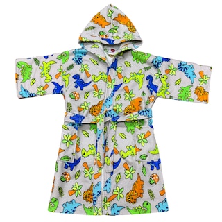 Foto 1 | Bata De Baño Infantil Con Gorro Gris Dinosaurio 6-8