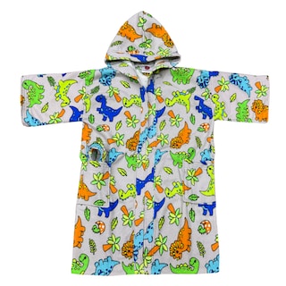 Foto 2 | Bata De Baño Infantil Con Gorro Gris Dinosaurio 6-8