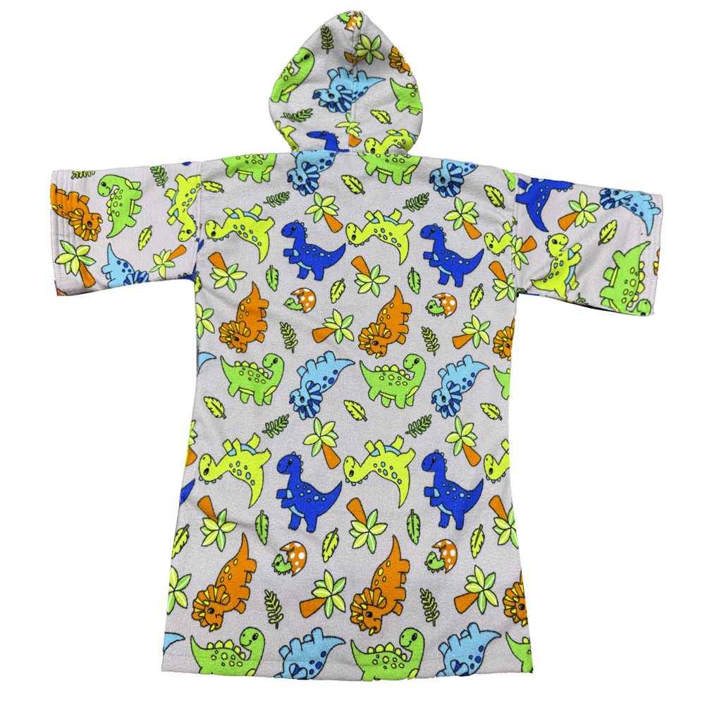 Foto 3 | Bata De Baño Infantil Con Gorro Gris Dinosaurio 4-6