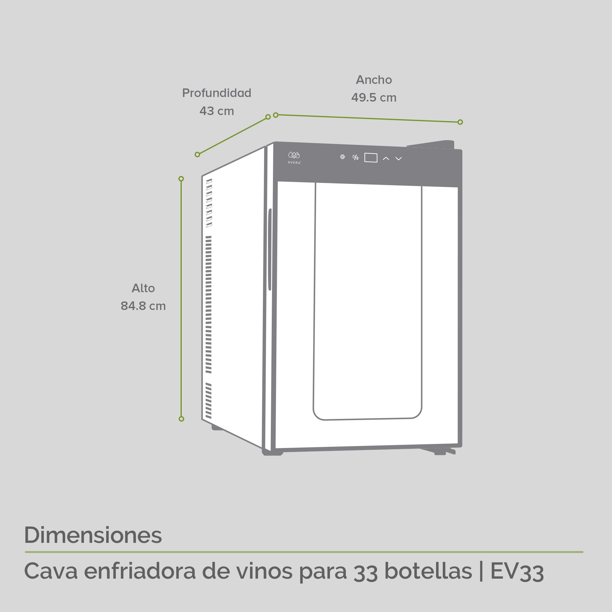 Foto 4 pulgar | Cava Enfriadora de Vinos Avera Ev33 para 33 Botellas color Negro
