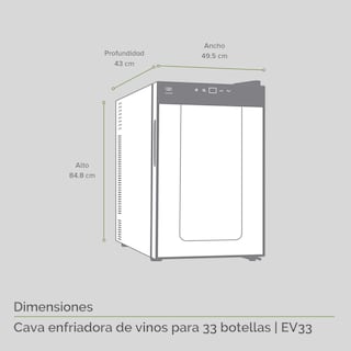 Foto 3 | Cava Enfriadora de Vinos Avera Ev33 para 33 Botellas color Negro