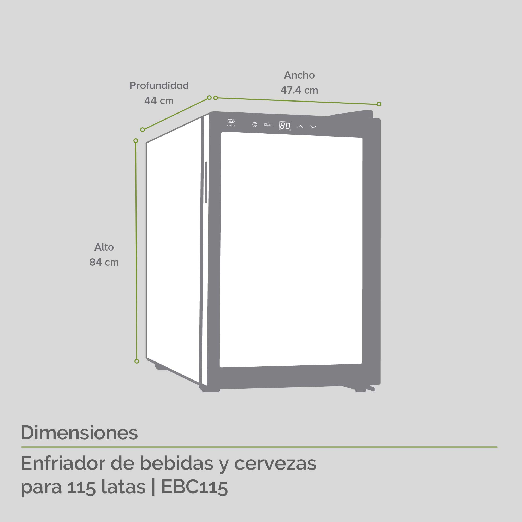 Foto 3 | Enfriador de Bebidas y Cervezas Avera EBC115 color Negro Capacidad para 115 Latas