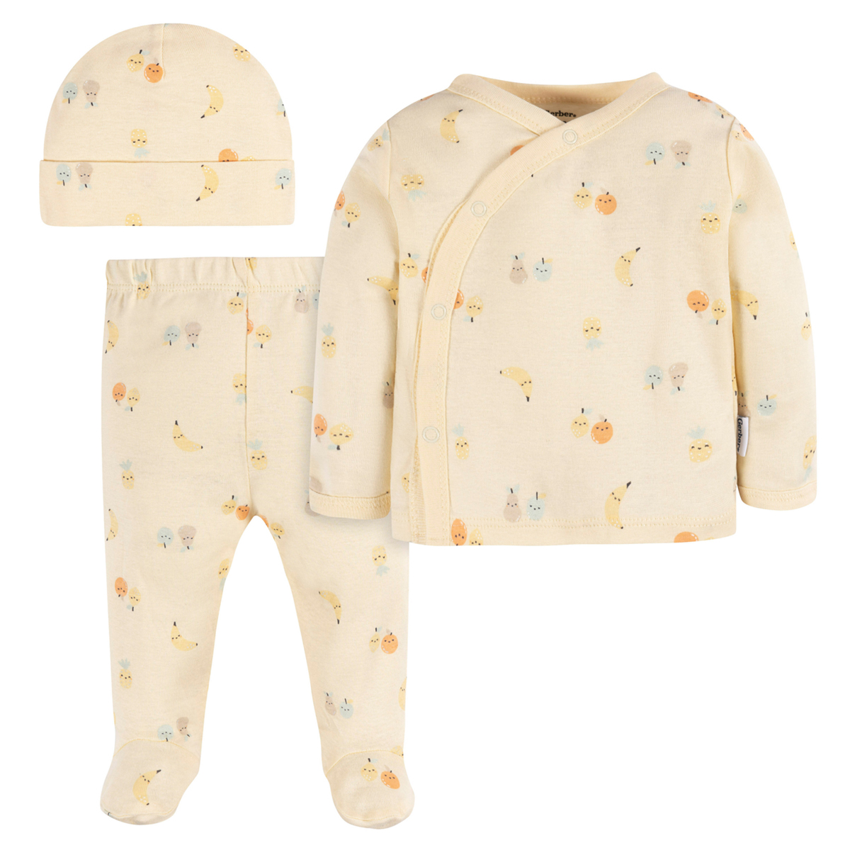 Foto 2 pulgar | Conjunto Gerber Essentials Amarillo Bebé 3 Pzs Ropa Pijama