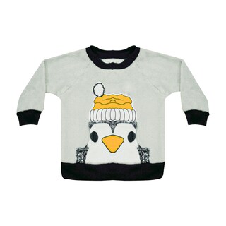 Foto 2 | Conjunto De Pants Y Sudadera Pingüino Gris Para Bebé